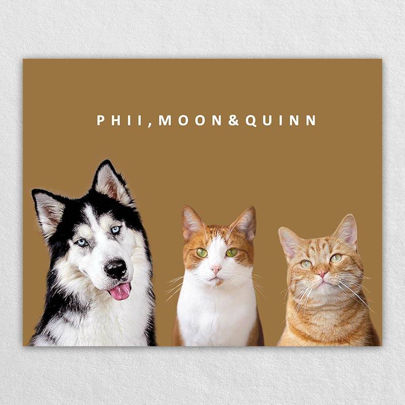 Minimalist Pet Portrait With Name