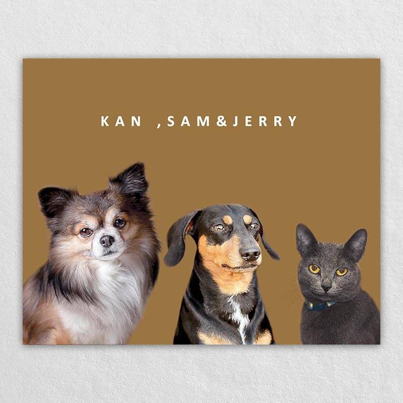 Minimalist Pet Portrait With Name