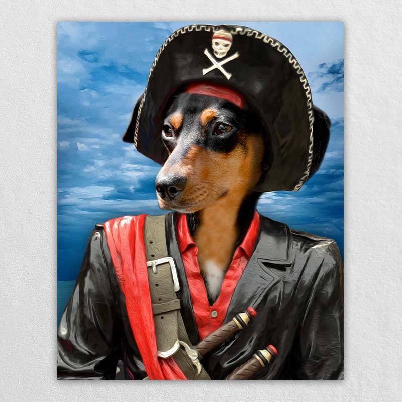 Pirate Dog Portrait Cat Pet Portrait Artwork