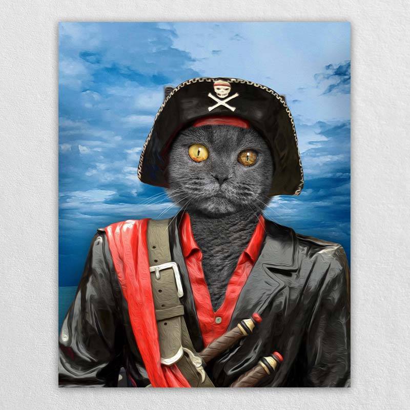 Pirate Dog Portrait Cat Pet Portrait Artwork