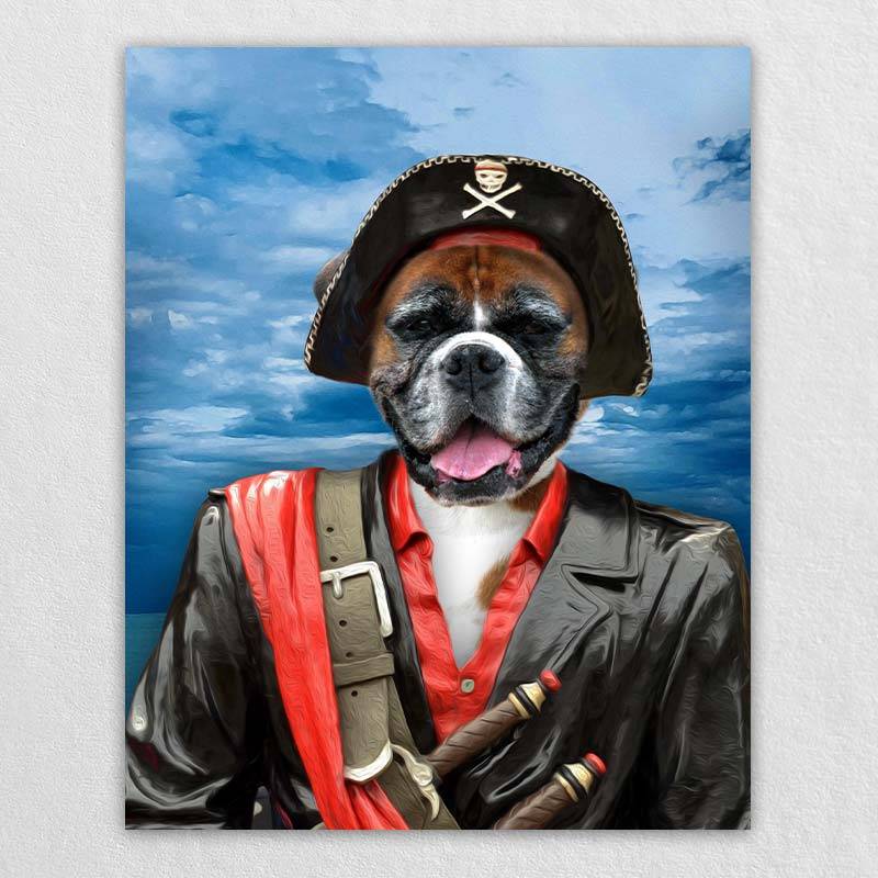 Pirate Dog Portrait Cat Pet Portrait Artwork