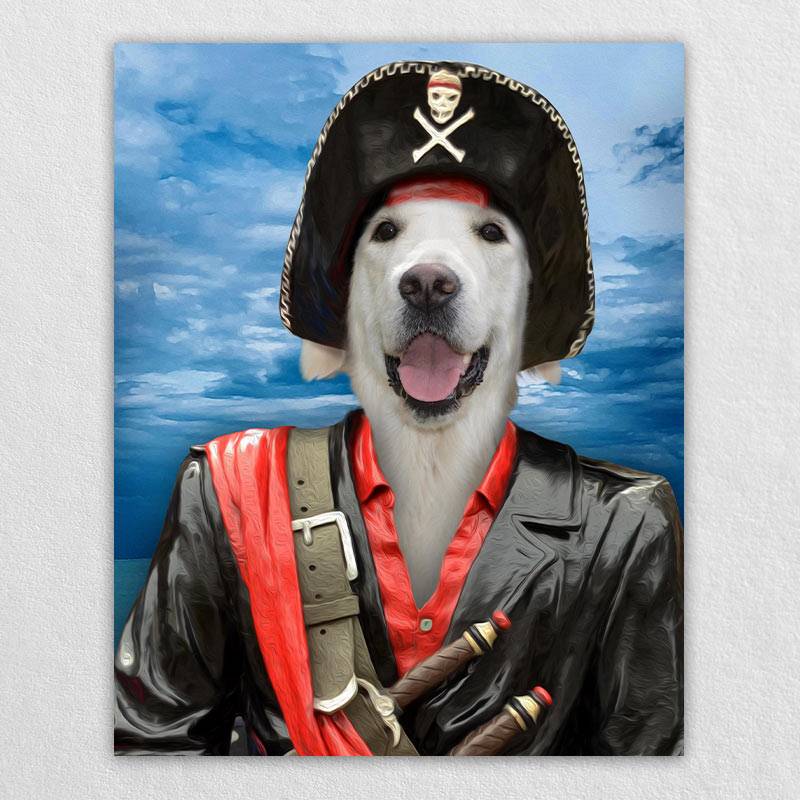 Pirate Dog Portrait Cat Pet Portrait Artwork