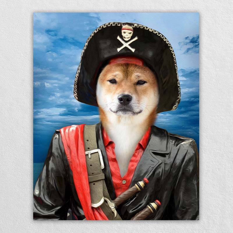 Pirate Dog Portrait Cat Pet Portrait Artwork