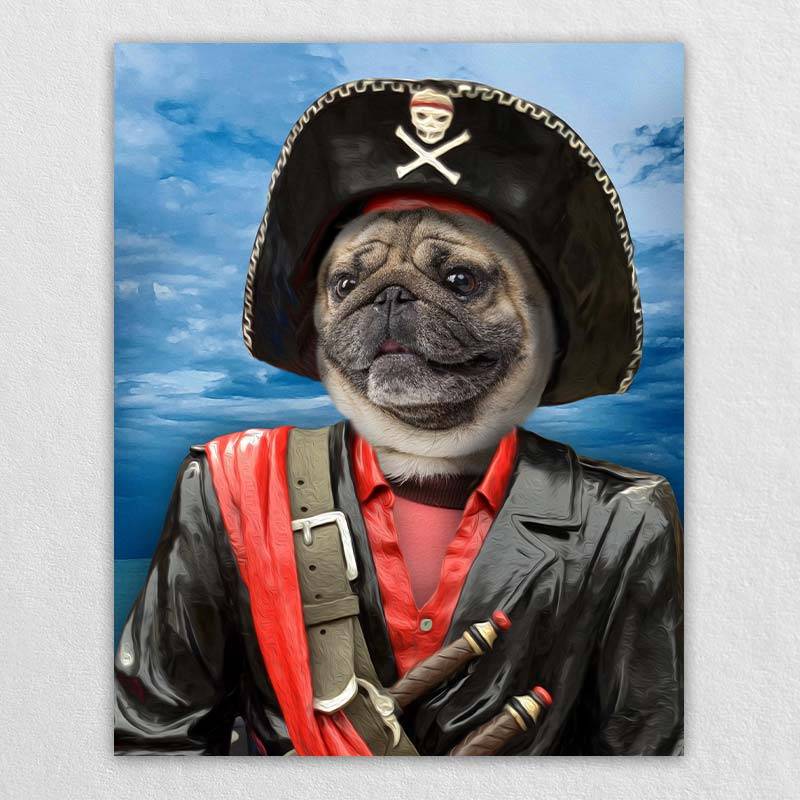 Pirate Dog Portrait Cat Pet Portrait Artwork