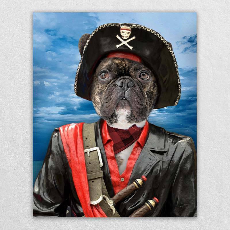 Pirate Dog Portrait Cat Pet Portrait Artwork