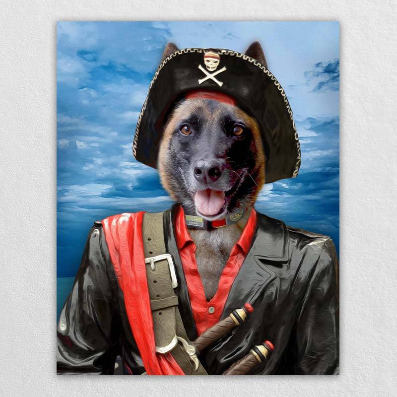 Pirate Dog Portrait Cat Pet Portrait Artwork