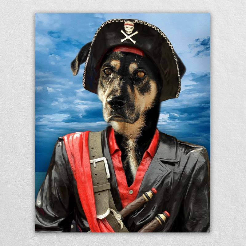 Pirate Dog Portrait Cat Pet Portrait Artwork