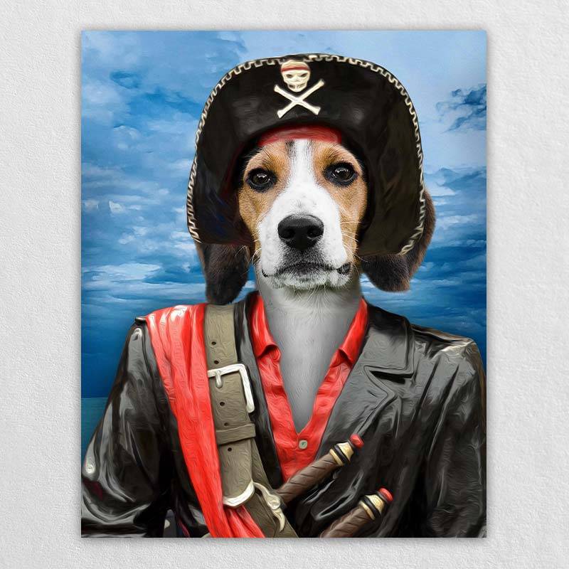 Pirate Dog Portrait Cat Pet Portrait Artwork