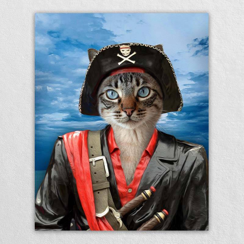 Pirate Dog Portrait Cat Pet Portrait Artwork