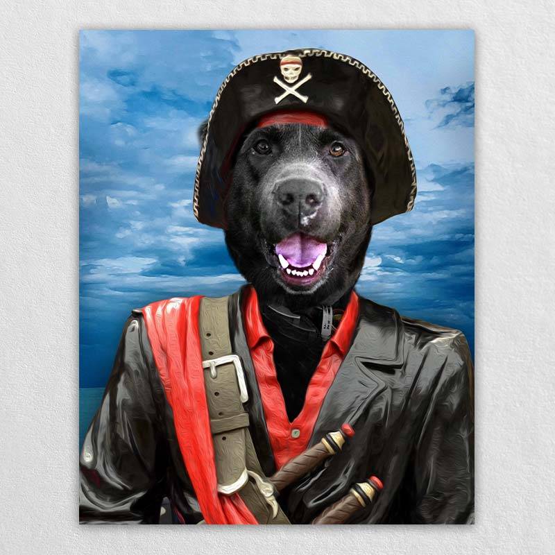 Pirate Dog Portrait Cat Pet Portrait Artwork