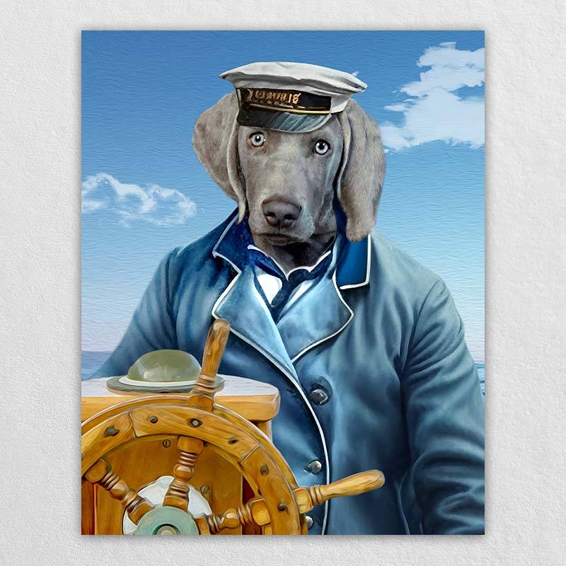 Captain Dog Picture Art Pet Portrait Artwork