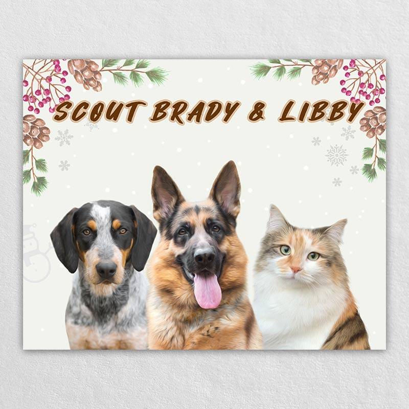 Cute Dog Wall Art Pet Art Canvas