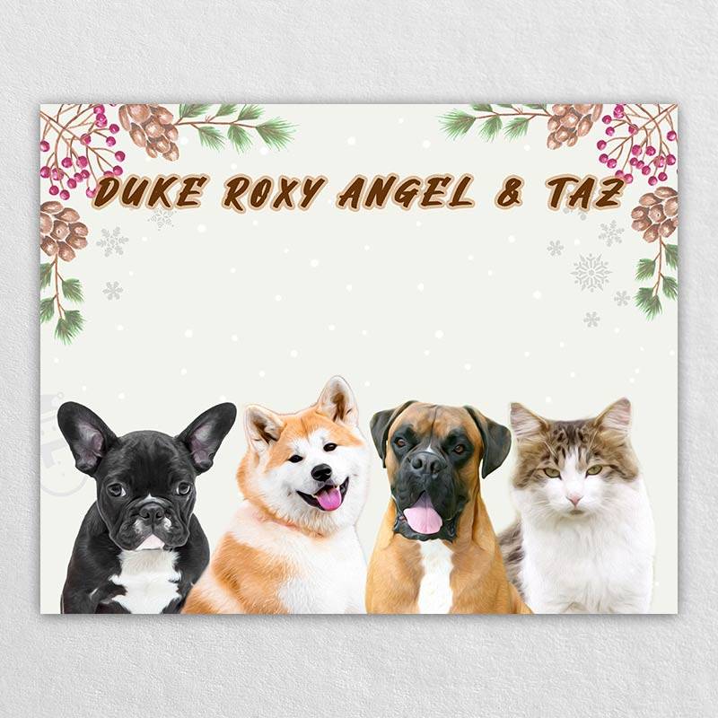 Custom Family Wall Art Pet Canvas