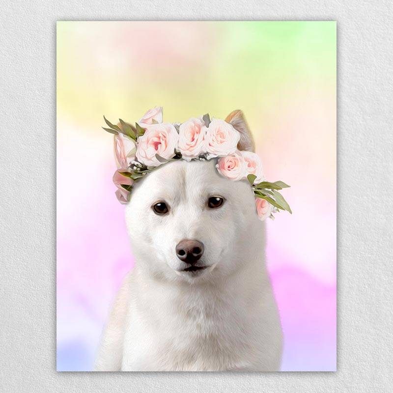 Colorful Dog Canvas Art Pet Artwork