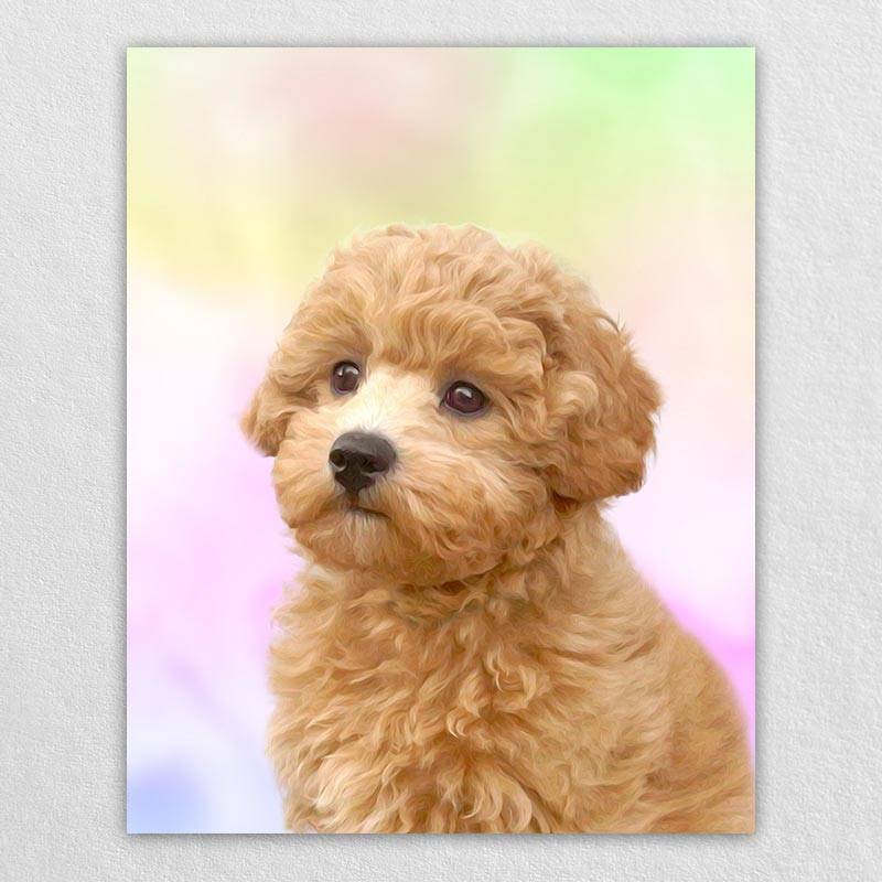 Colorful Dog Canvas Art Pet Artwork