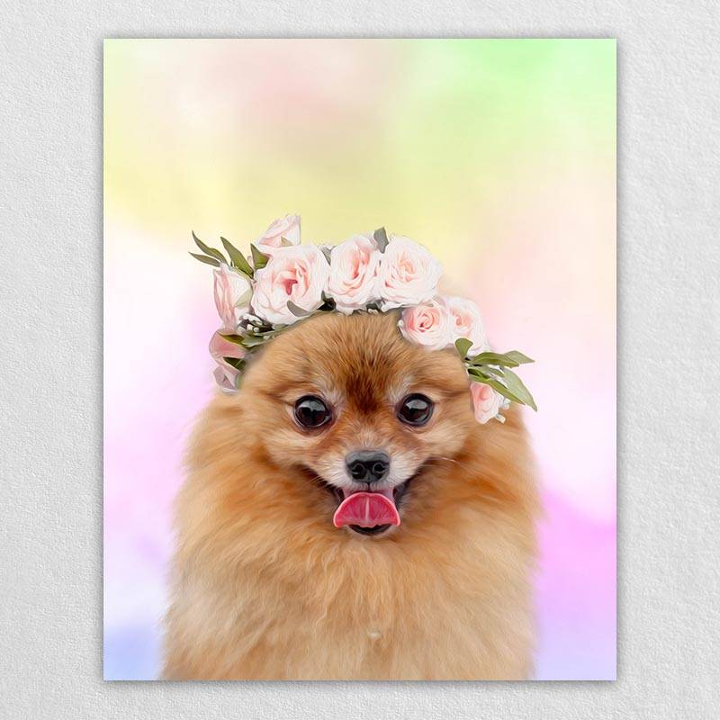 Colorful Dog Canvas Art Pet Artwork