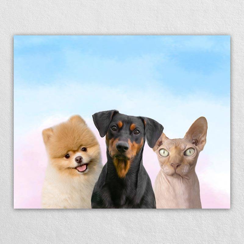 Custom Cat And Dog Wall Art