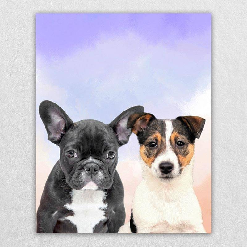 Rainbow Dog Painting Pet Portrait