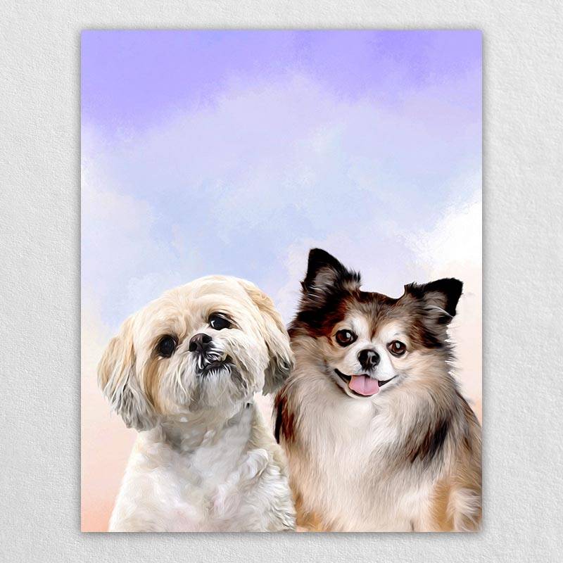 Rainbow Dog Painting Pet Portrait