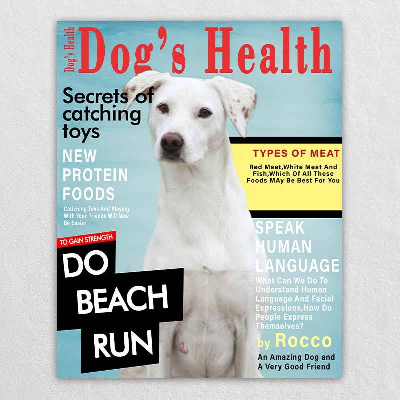 Pet Magazine Cover Csutom Puppy Wall Decor