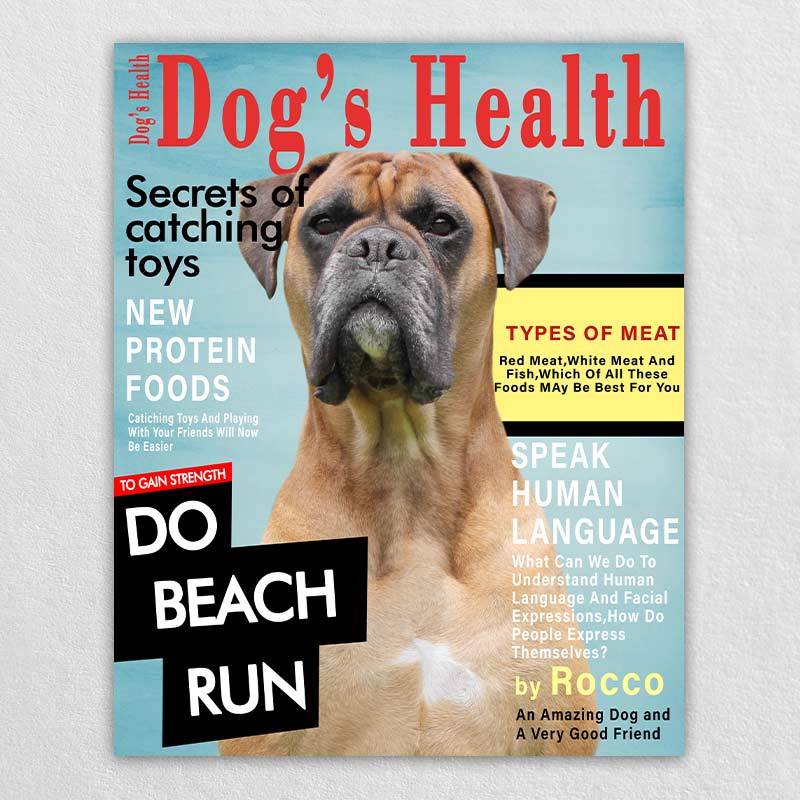 Pet Magazine Cover Csutom Puppy Wall Decor