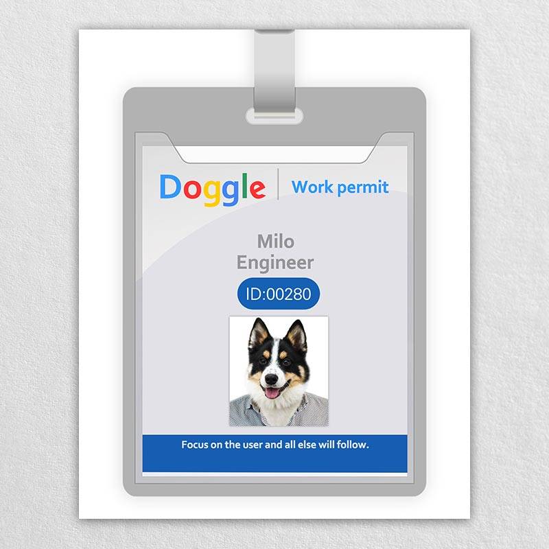 Pet Work Id Badge Pet Dog Art