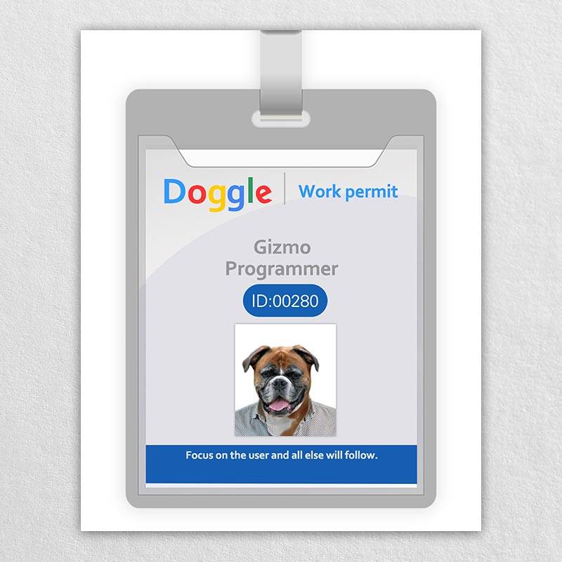 Pet Work Id Badge Pet Dog Art