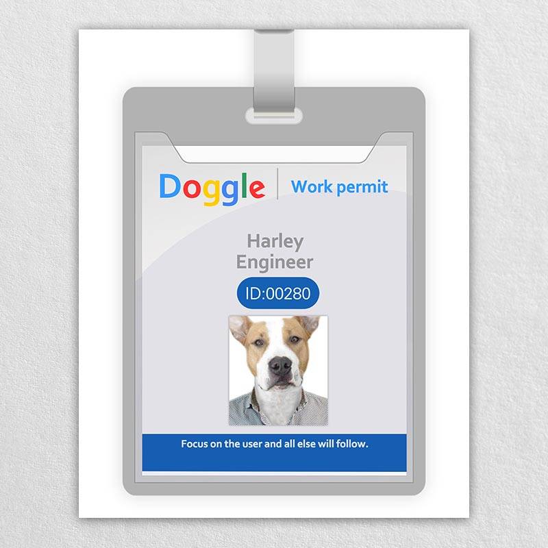 Pet Work Id Badge Pet Dog Art