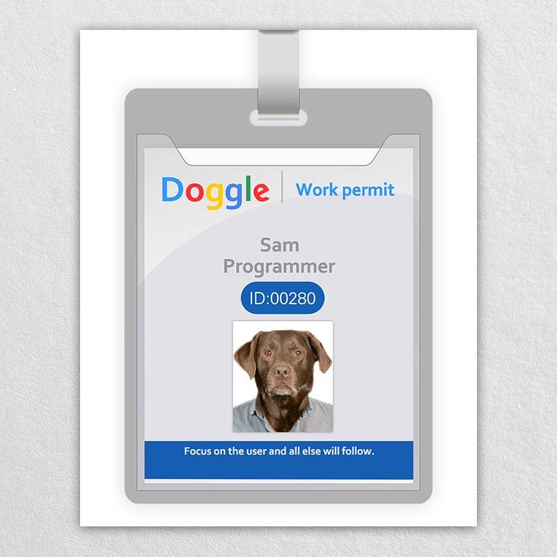 Pet Work Id Badge Pet Dog Art