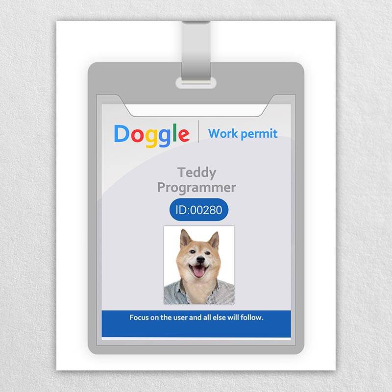 Pet Work Id Badge Pet Dog Art