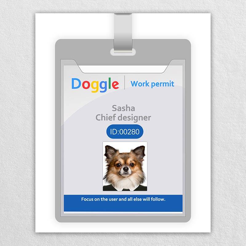 Pet Work Id Badge Pet Dog Art