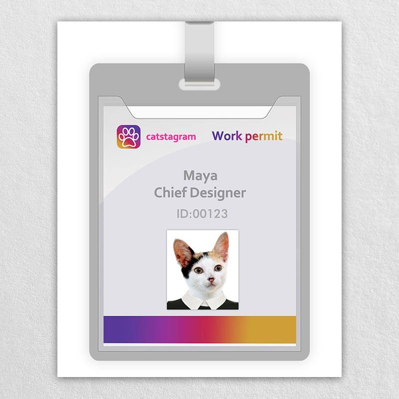 Professional Dog Painting For Work Badge