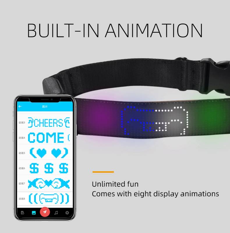 Led Display Pet Collar Bluetooth App Control