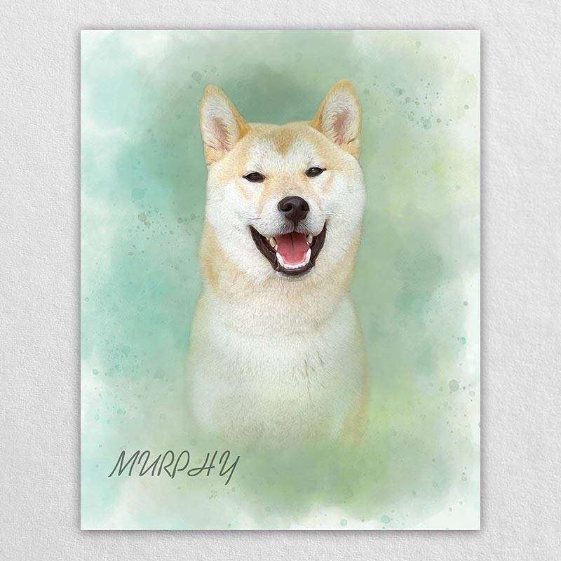 Watercolor Pet Portrait Dog Watercolor Painting