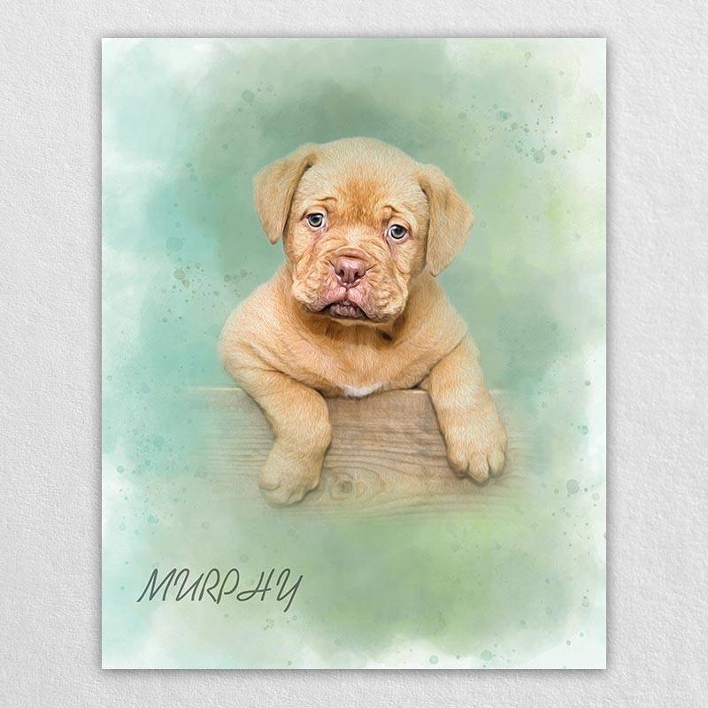 Watercolor Pet Portrait Dog Watercolor Painting