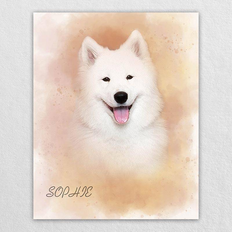 Watercolor Pet Portrait Dog Watercolor Painting