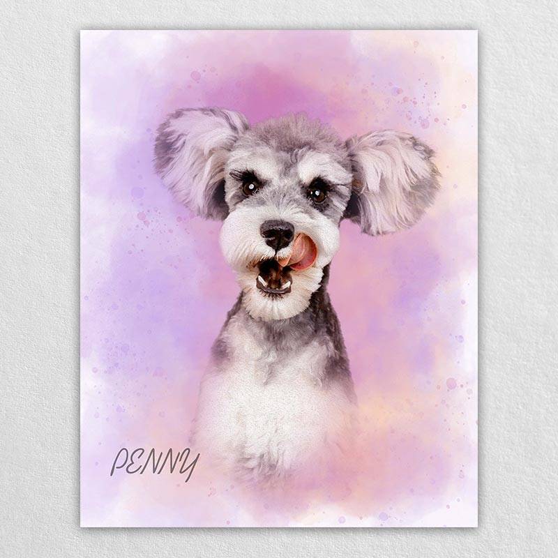 Watercolor Pet Portrait Dog Watercolor Painting