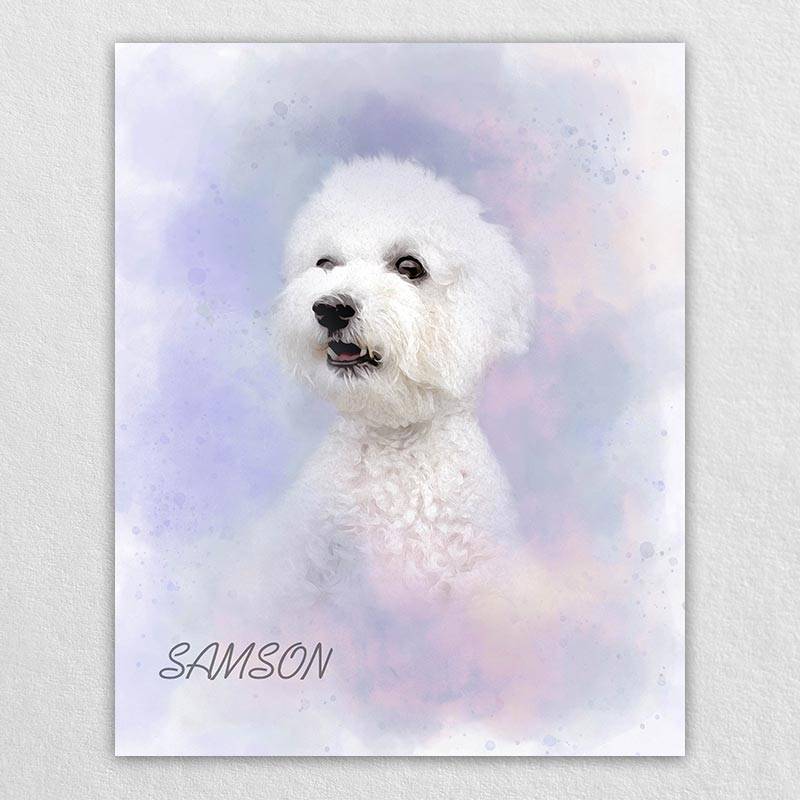 Watercolor Pet Portrait Dog Watercolor Painting