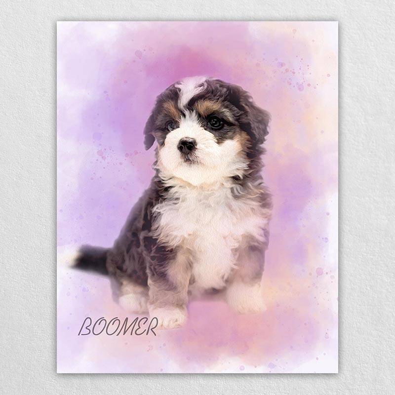 Watercolor Pet Portrait Dog Watercolor Painting