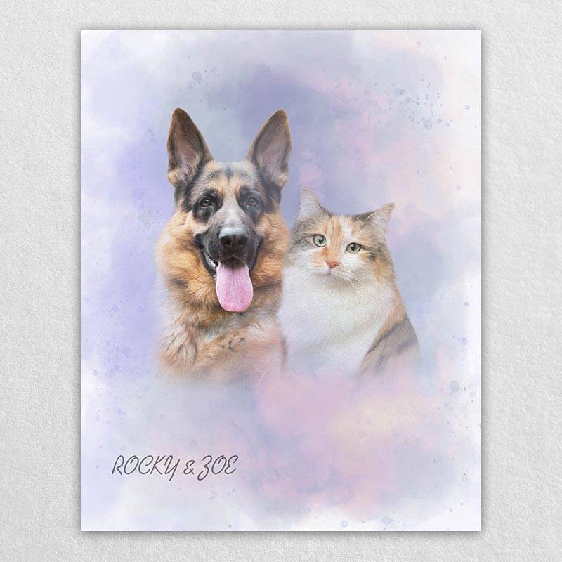 Custom Dog Watercolor Painting Pet Painting