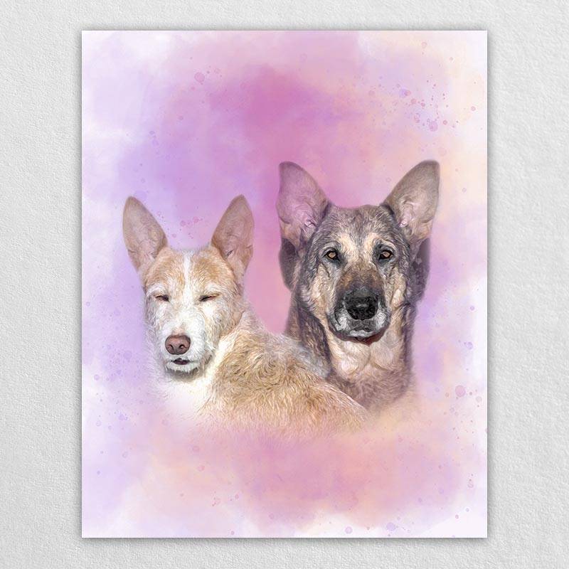 Custom Dog Watercolor Painting Pet Painting