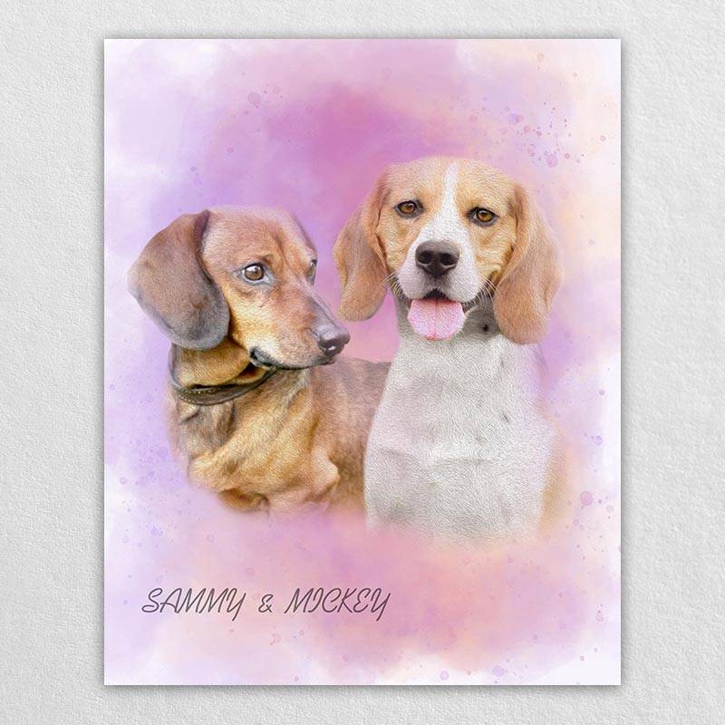 Custom Dog Watercolor Painting Pet Painting