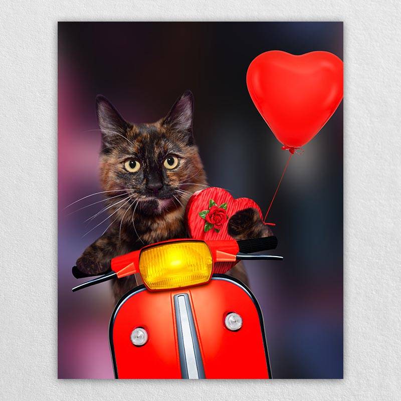 Funny Rider Custom Cartoon Pet Portrait