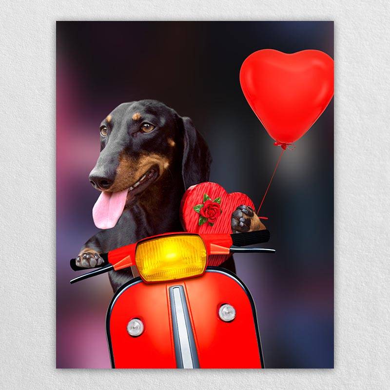 Funny Rider Custom Cartoon Pet Portrait