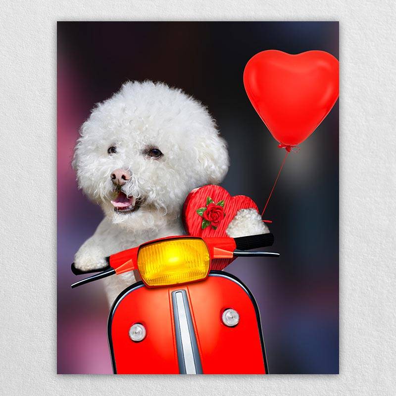 Funny Rider Custom Cartoon Pet Portrait