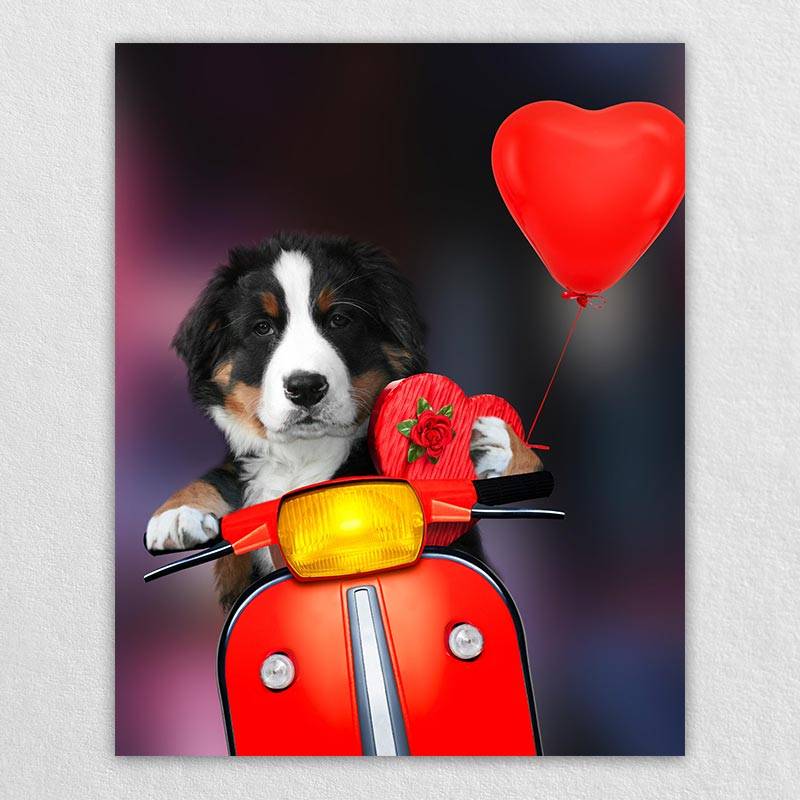 Funny Rider Custom Cartoon Pet Portrait