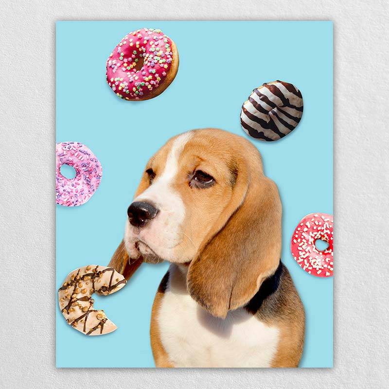 Dessert Moment Cartoon Dog Portrait Pet Canvas