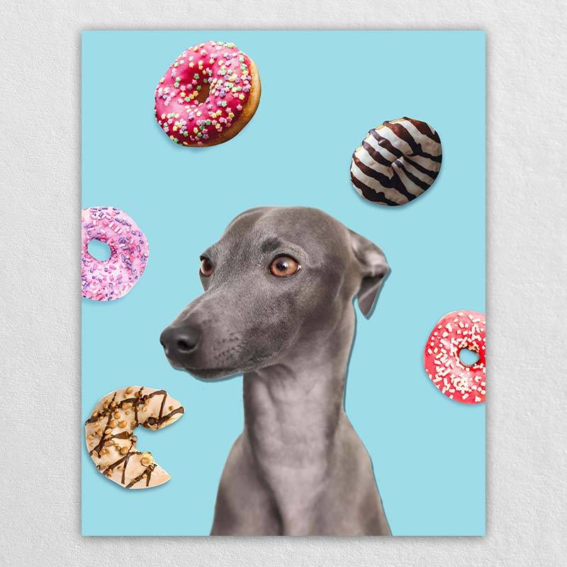 Dessert Moment Cartoon Dog Portrait Pet Canvas