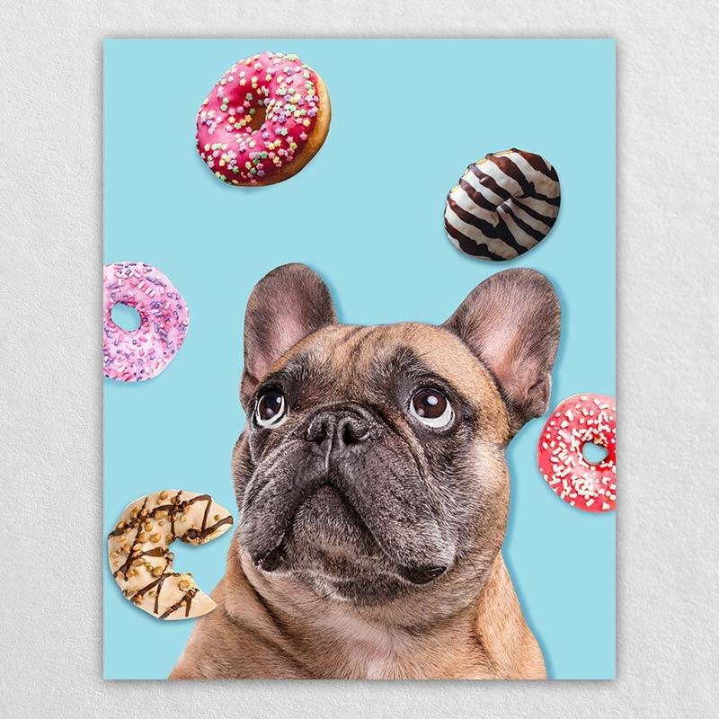 Dessert Moment Cartoon Dog Portrait Pet Canvas