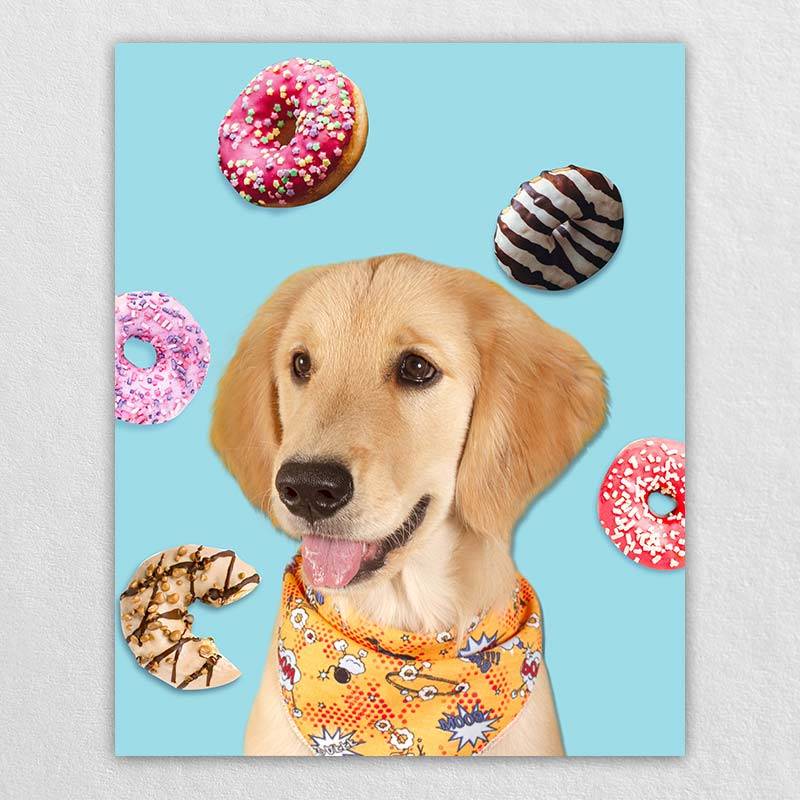 Dessert Moment Cartoon Dog Portrait Pet Canvas